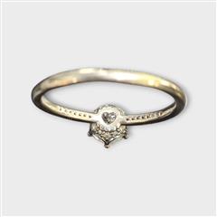 Pandora ALE Sterling Silver Sparkling Crown Solitaire Ring CZ Size 9